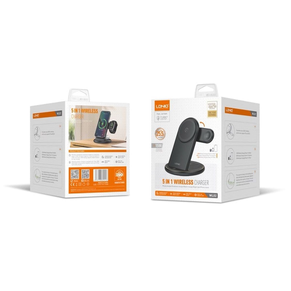 LDNIO - Cargador Inalámbrico Ldnio Lw20 Usb-c 15w - Negro