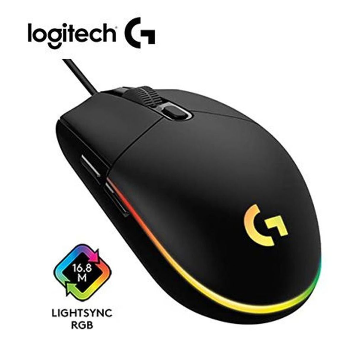LOGITECH - MOUSE LOGITECH G203 LIGHTSYNC OPTICAL 8000 DPI RGB BLACK 910-005790-P