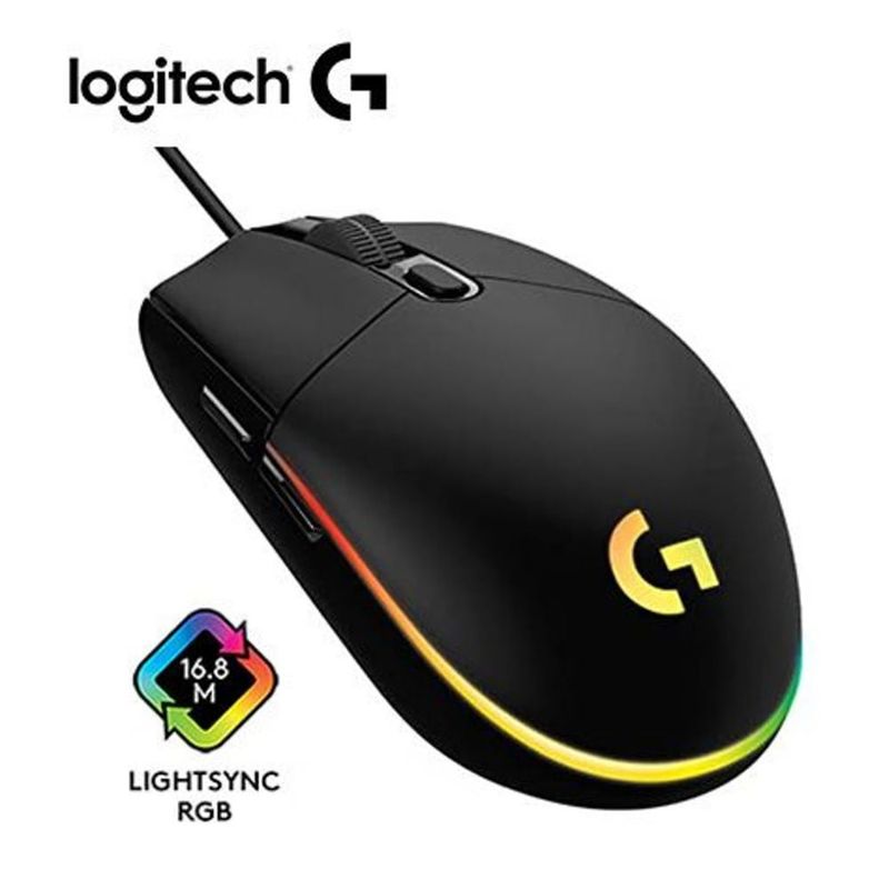 LOGITECH - MOUSE LOGITECH G203 LIGHTSYNC OPTICAL 8000 DPI RGB BLACK 910-005790-P