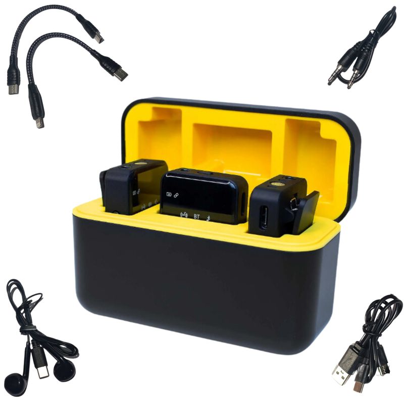 GENERICO - Micrófonos Inalámbricos Solaperos Recargables Dual 4 en 1 Sx12