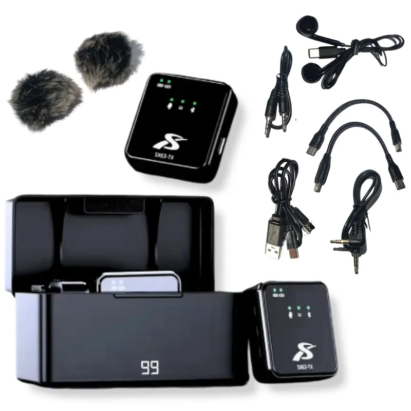 GENERICO - Micrófonos Inalámbricos Solapa Recargables Dual 4 En 1 Sx63