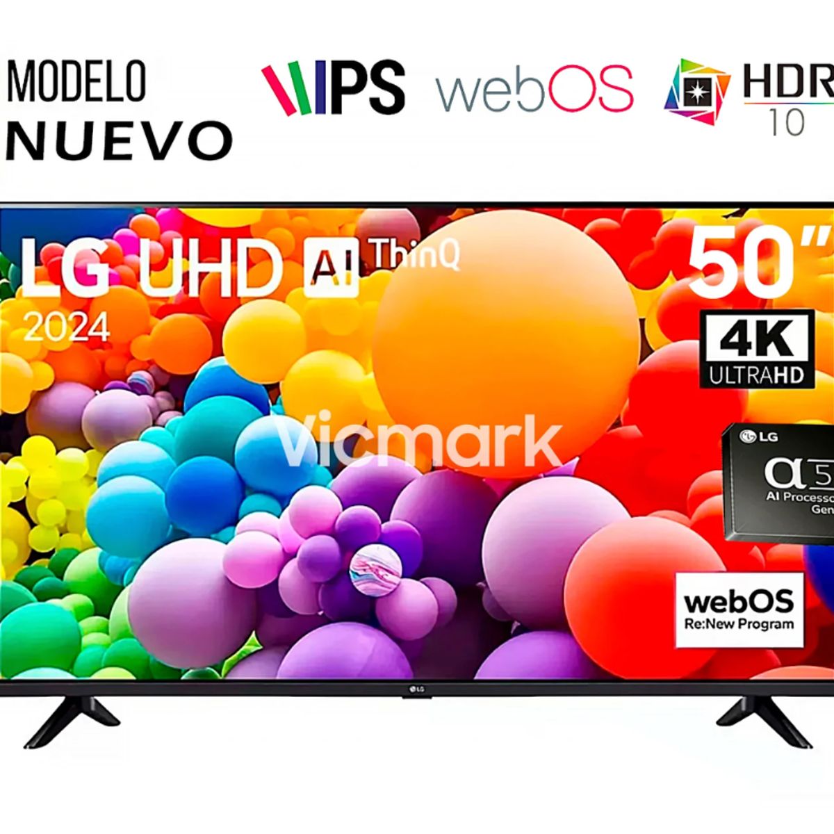 LG - TELEVISOR LG 50" SMART TV LED 4K UHD THINQ AI 50UT7300PSA MODELO 2024 + Antena Digital