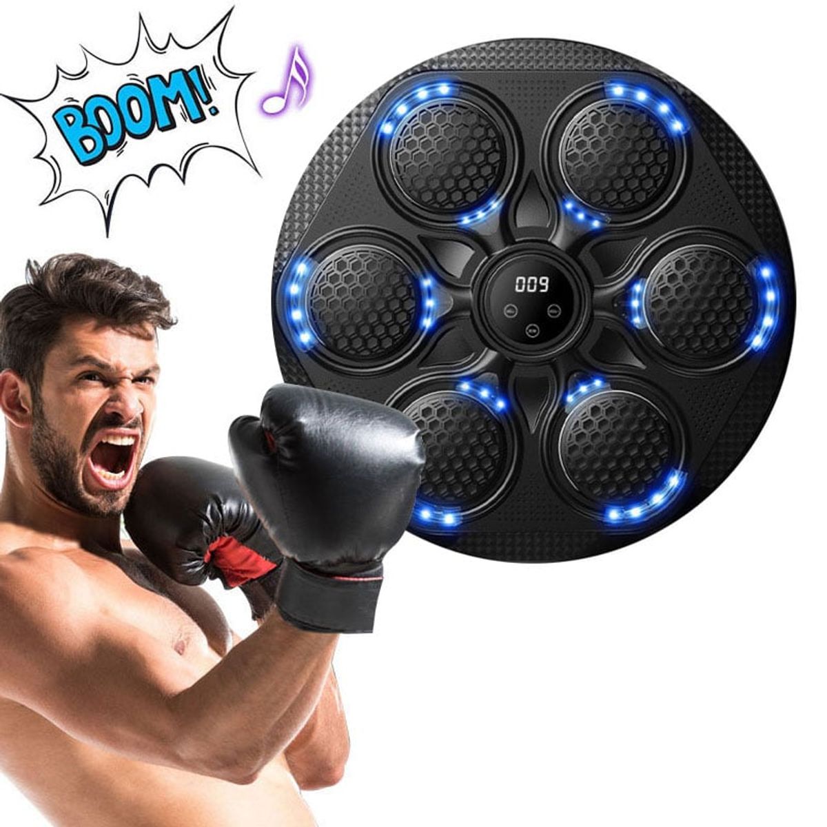 GENERICO - MAQUINA DE BOXEO BLUETOOTH CON GUANTES Y ALTAVOZ 10W