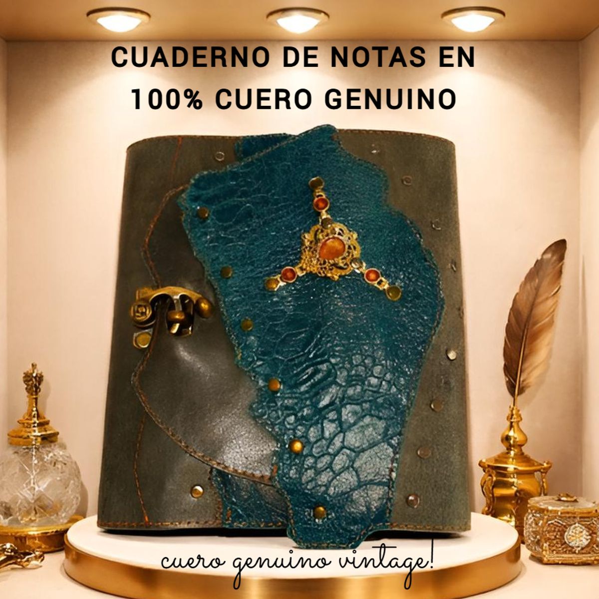 GENERICO - CUADERNO DIARIO DE CUERO LIBRETA PORTA AGENDA RECARGABLE