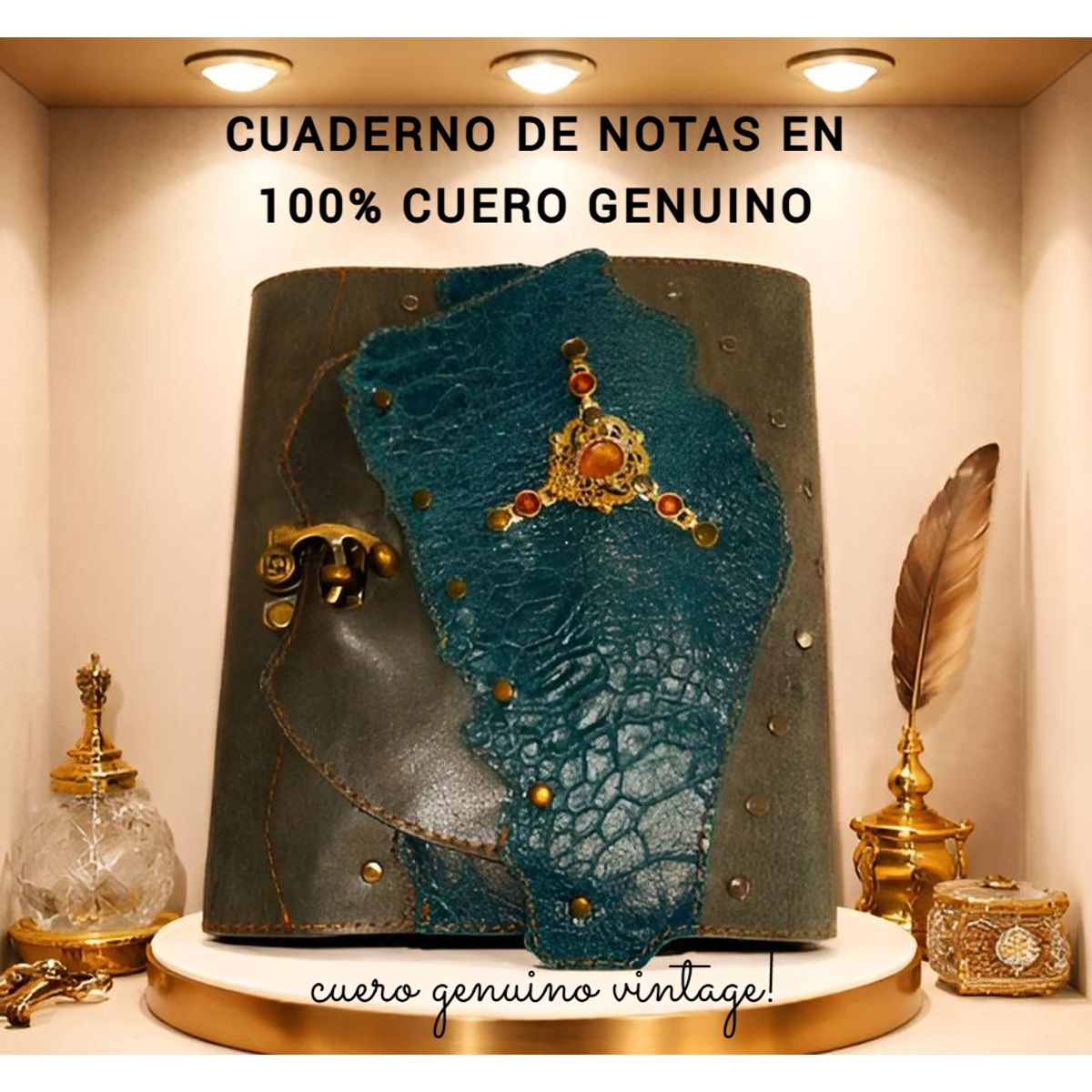 GENERICO - CUADERNO DIARIO DE CUERO LIBRETA PORTA AGENDA RECARGABLE