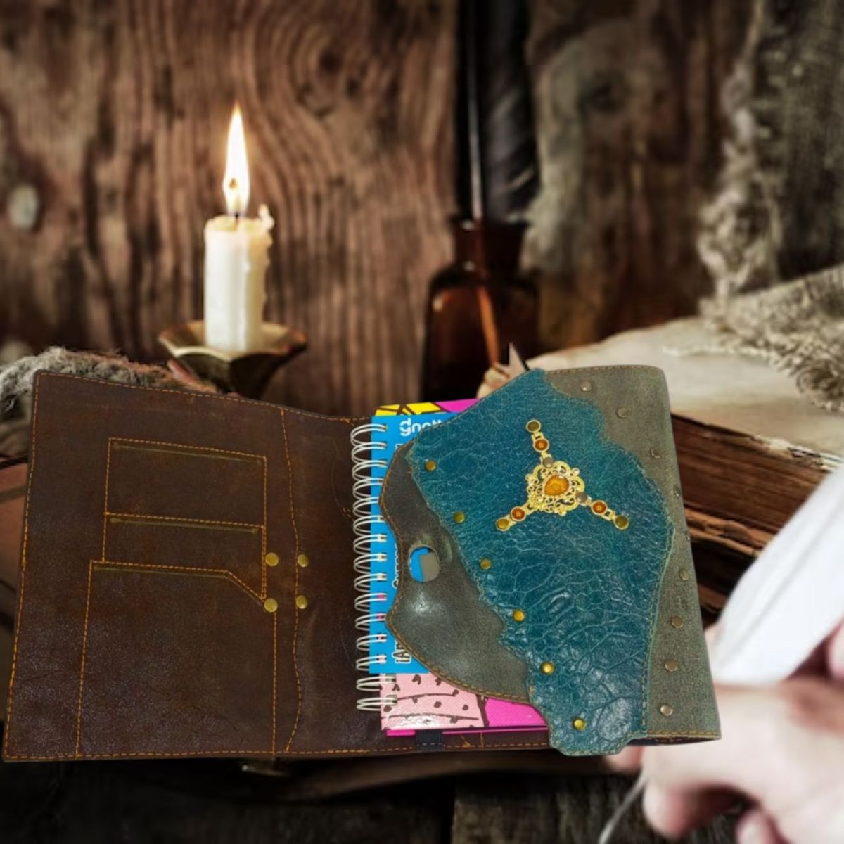 GENERICO - CUADERNO DIARIO DE CUERO LIBRETA PORTA AGENDA RECARGABLE