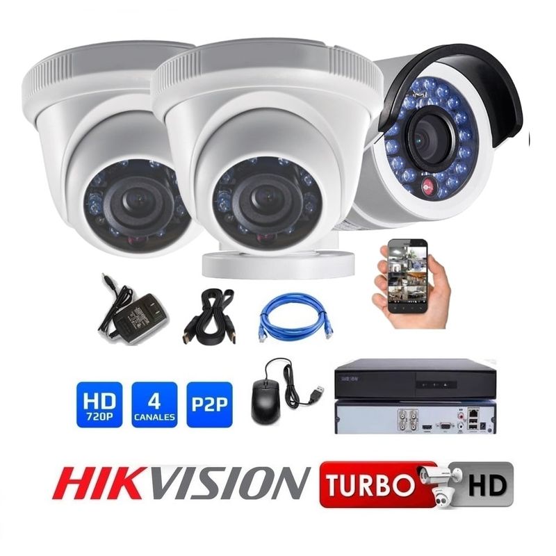 HIKVISION - Kit 03 Cámaras Seguridad HD Hikvision Combo Renovación