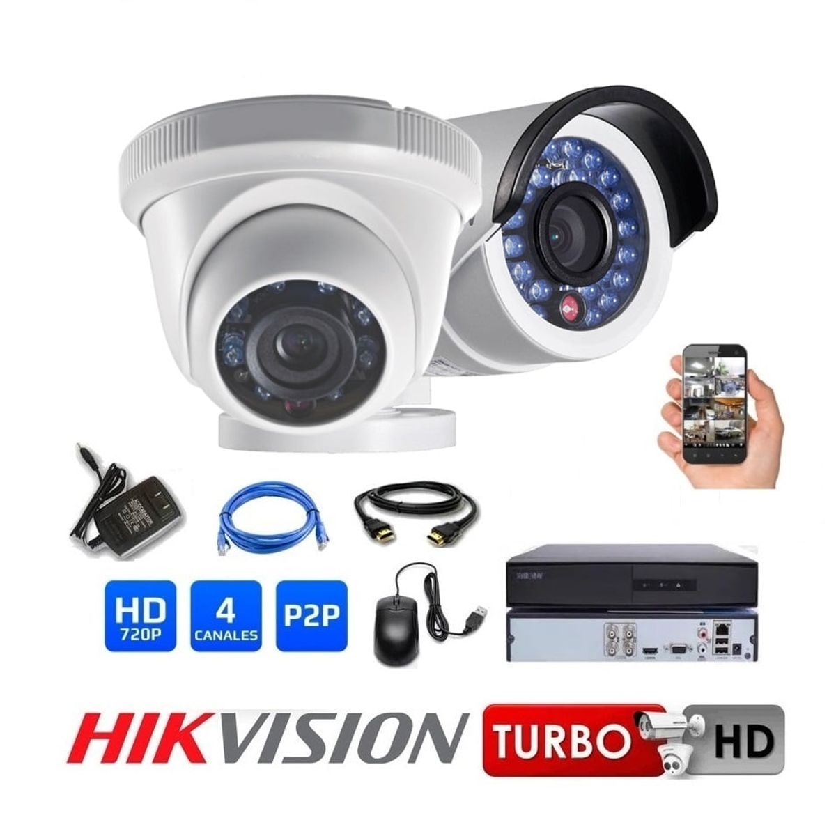 HIKVISION - Kit 02 Cámaras Seguridad HD Hikvision Combo Renovación