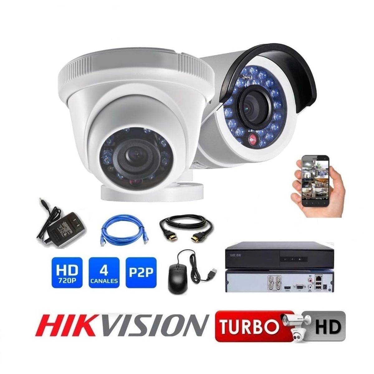 HIKVISION - Kit 02 Cámaras Seguridad HD Hikvision Combo Renovación