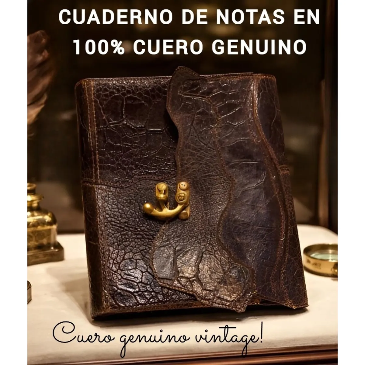 GENERICO - CUADERNO DIARIO DE CUERO LIBRETA PORTA AGENDA RECARGABLE