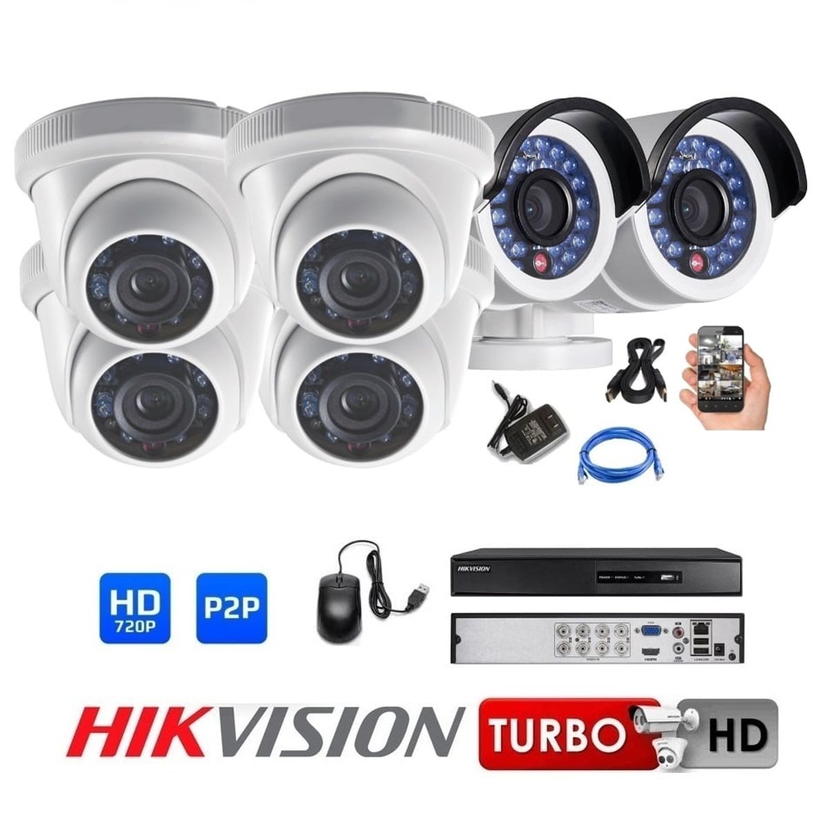 HIKVISION - Kit 06 Cámaras Seguridad HD Hikvision Combo Renovación