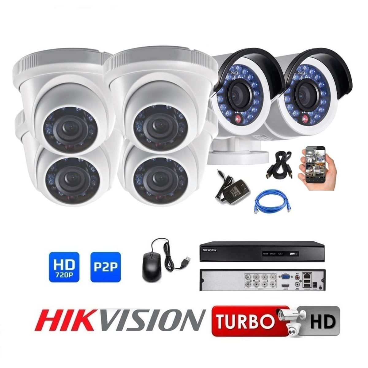 HIKVISION - Kit 06 Cámaras Seguridad HD Hikvision Combo Renovación
