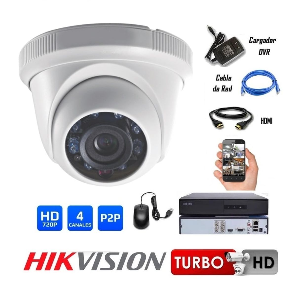 HIKVISION - Kit 01 Cámaras Seguridad HD Hikvision Combo Renovación