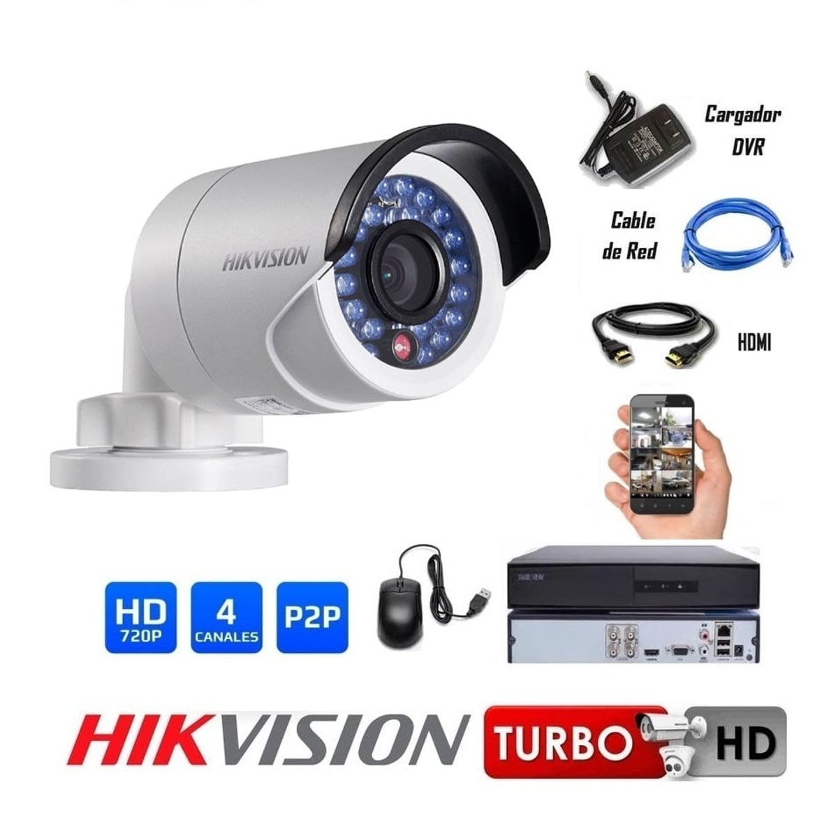 HIKVISION - Kit 01 Cámaras Seguridad HD Hikvision Combo Renovación