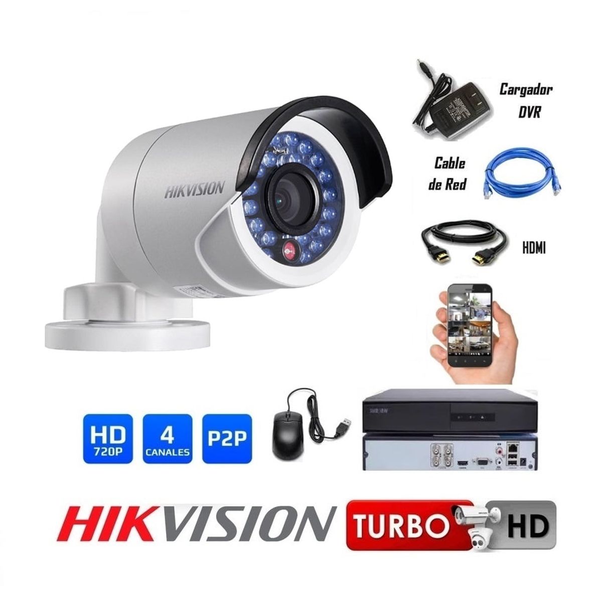 HIKVISION - Kit 01 Cámaras Seguridad HD Hikvision Combo Renovación