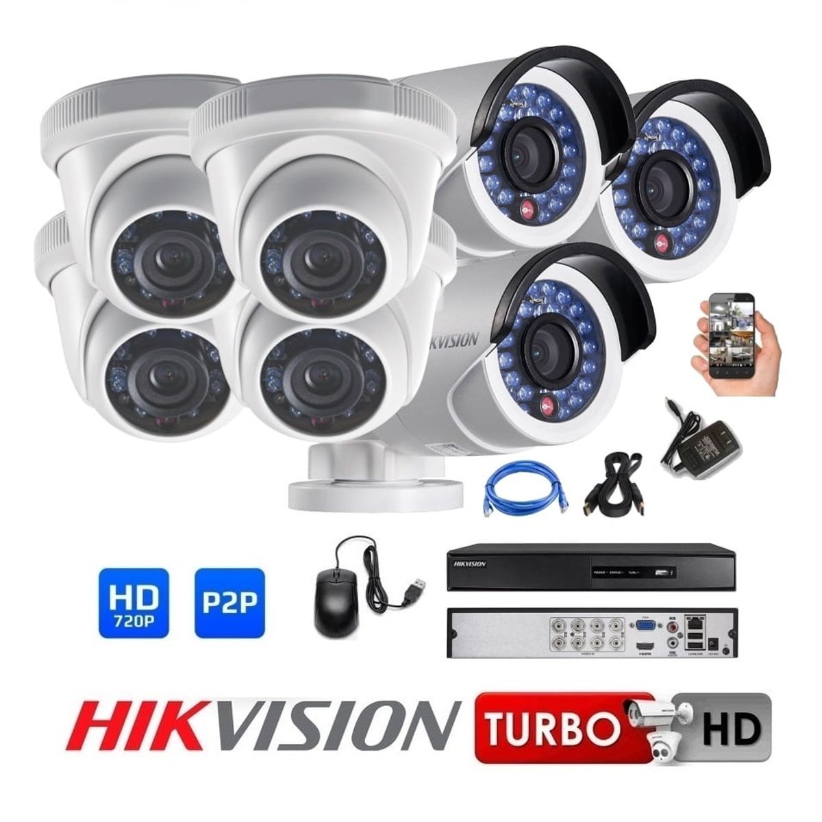 HIKVISION - Kit 07 Cámaras Seguridad HD Hikvision Combo Renovación
