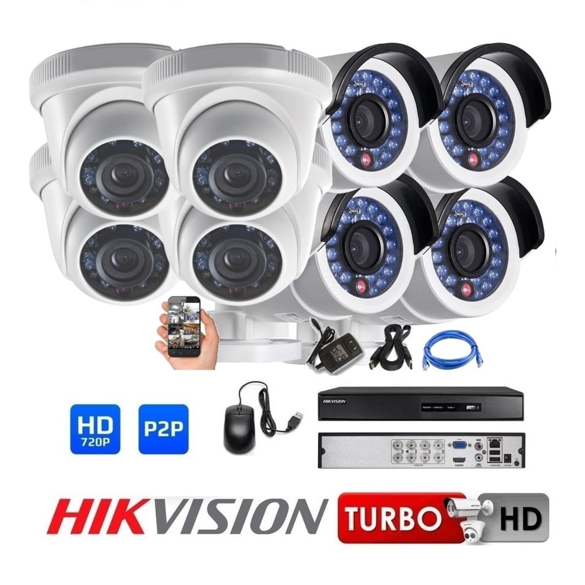 HIKVISION - Kit 08 Cámaras Seguridad HD Hikvision Combo Renovación
