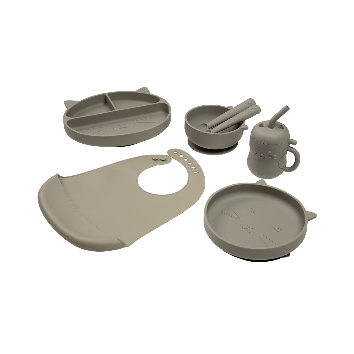 CARESTINO - Set de Alimentación de Silicona Carestino Gatito Cemento