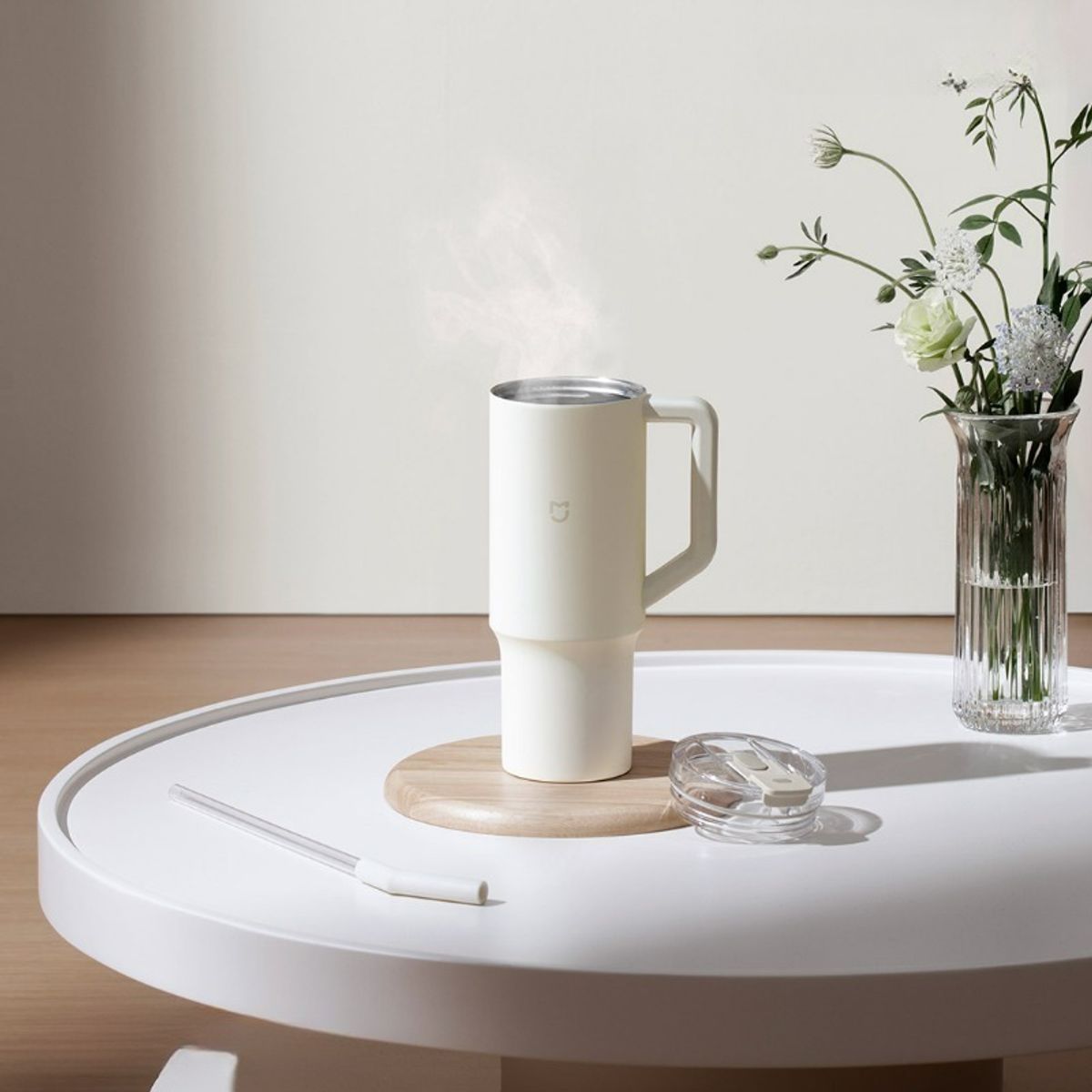 XIAOMI - termo xiaomi 1Litro con Pajita de Silicona - blanco