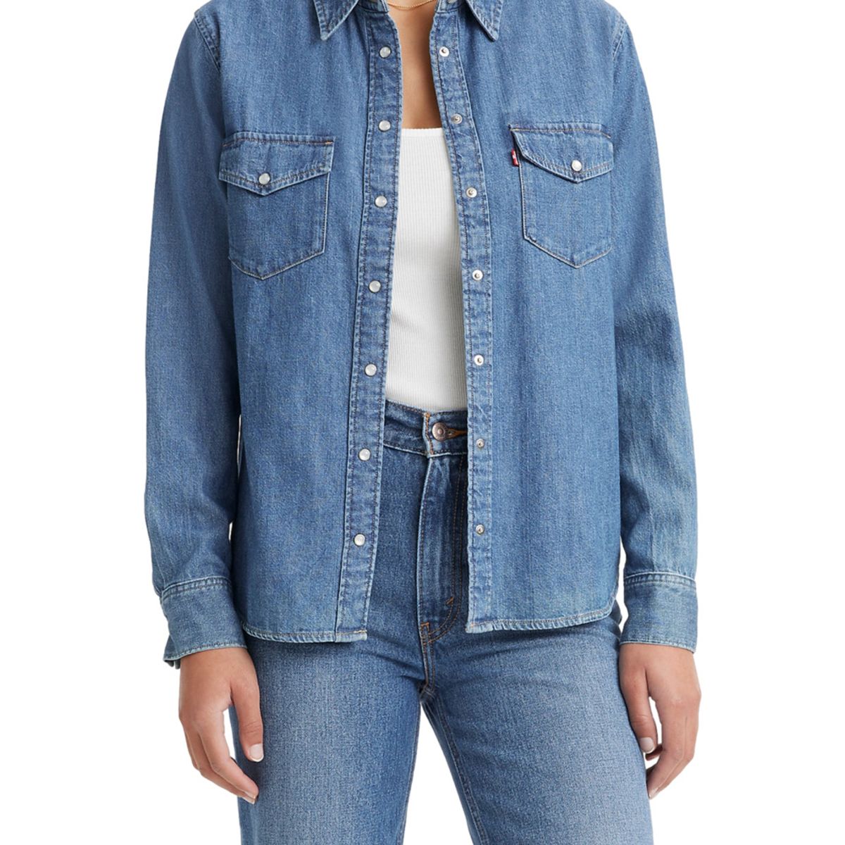 LEVIS - Camisa Mujer Iconic Western Azul Levis