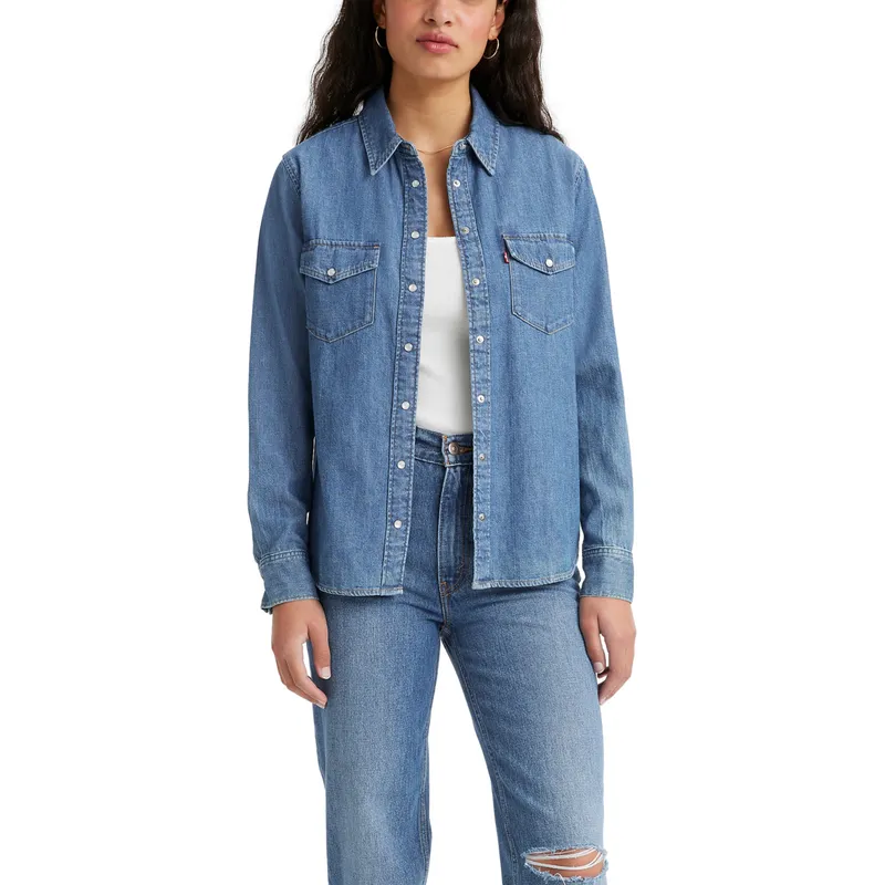 LEVIS - Camisa Mujer Iconic Western Azul Levis