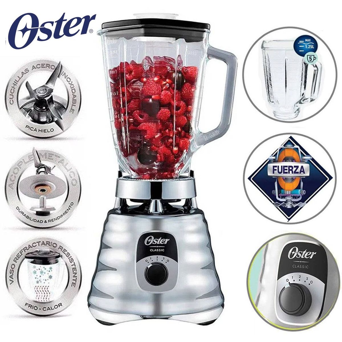 OSTER - Licuadora Clásica Con Control de Perilla Ergonómica 3V 700W BLST4655