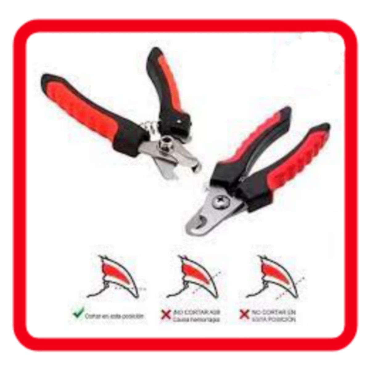 GENERICO - Cortauña para Perro COLOR ROJO-GENERICO