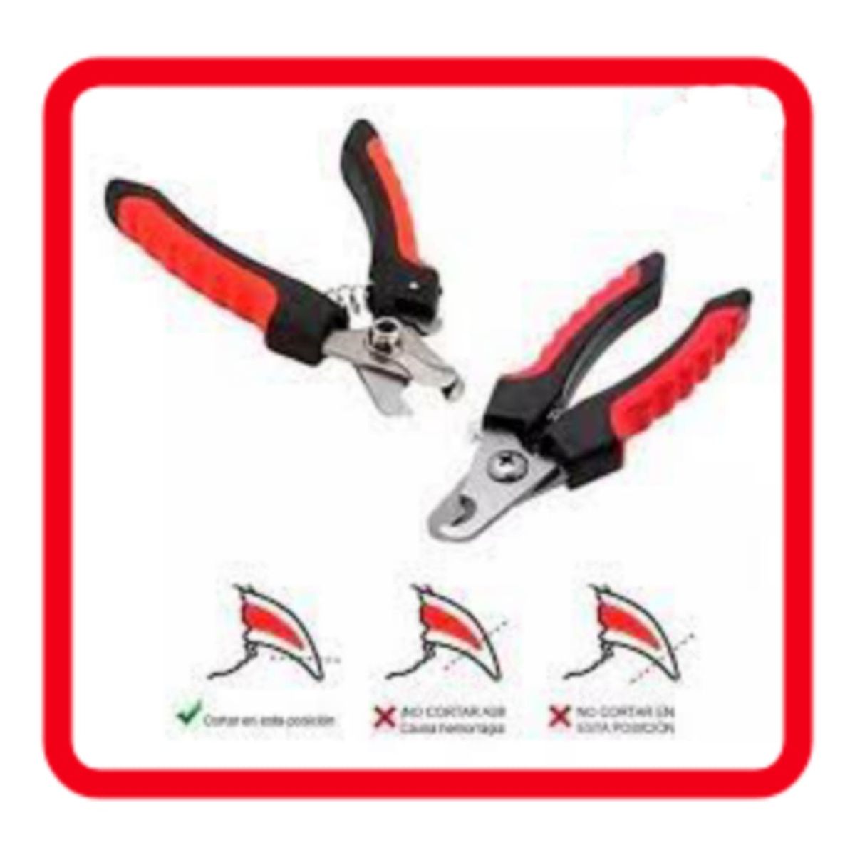 GENERICO - Cortauña para Perro COLOR ROJO-GENERICO