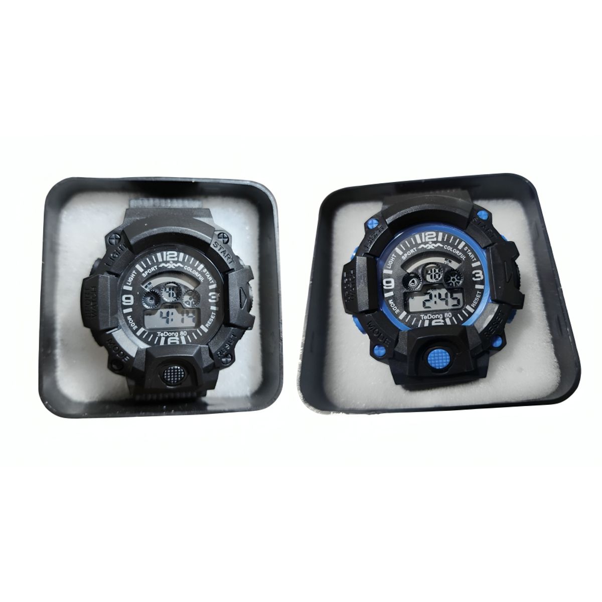 GENERICO - Kit 2 relojes pulsera con luz fecha y cronómetro