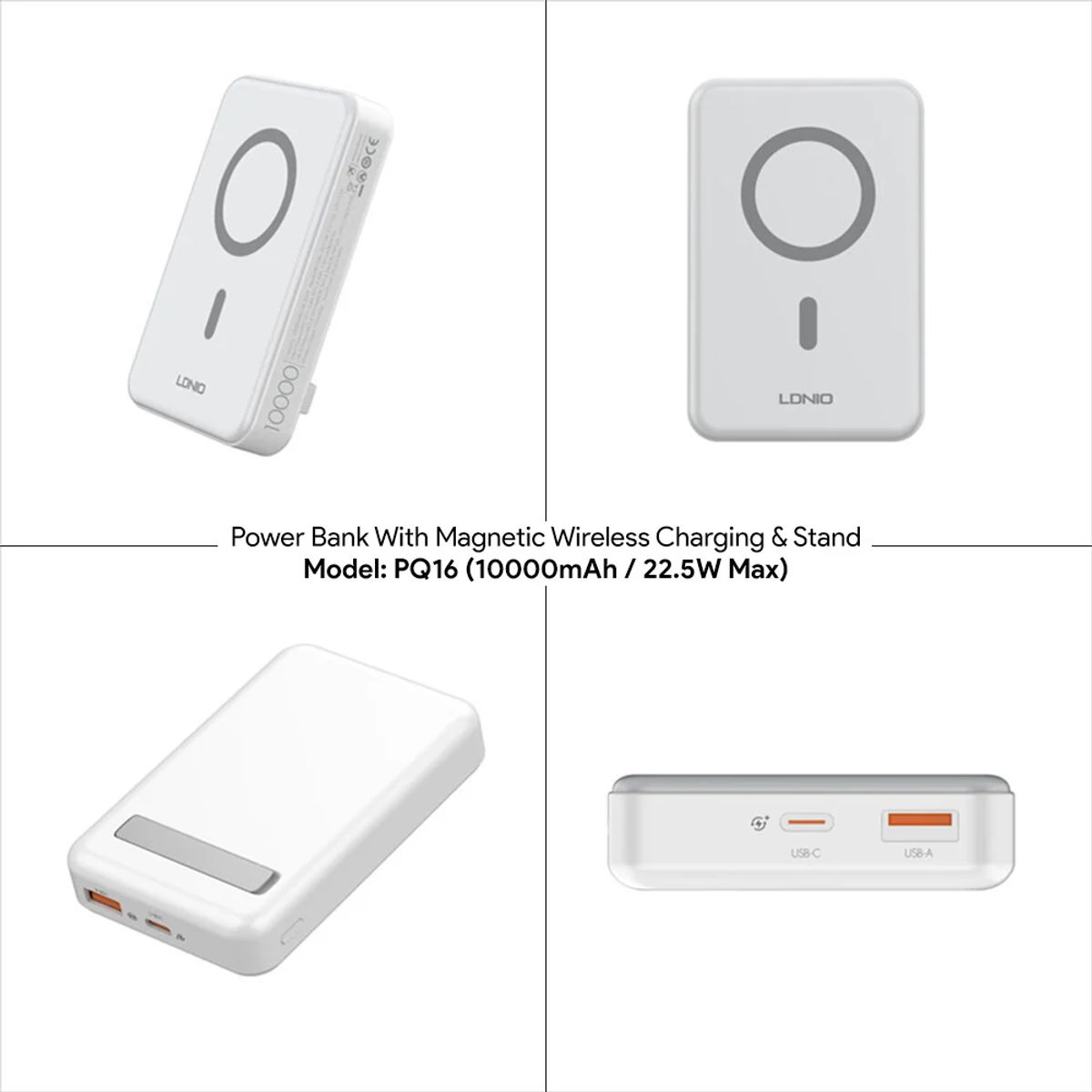 LDNIO - Power Bank 10000mah 22w Carga Magnetica Ldnio Pq16