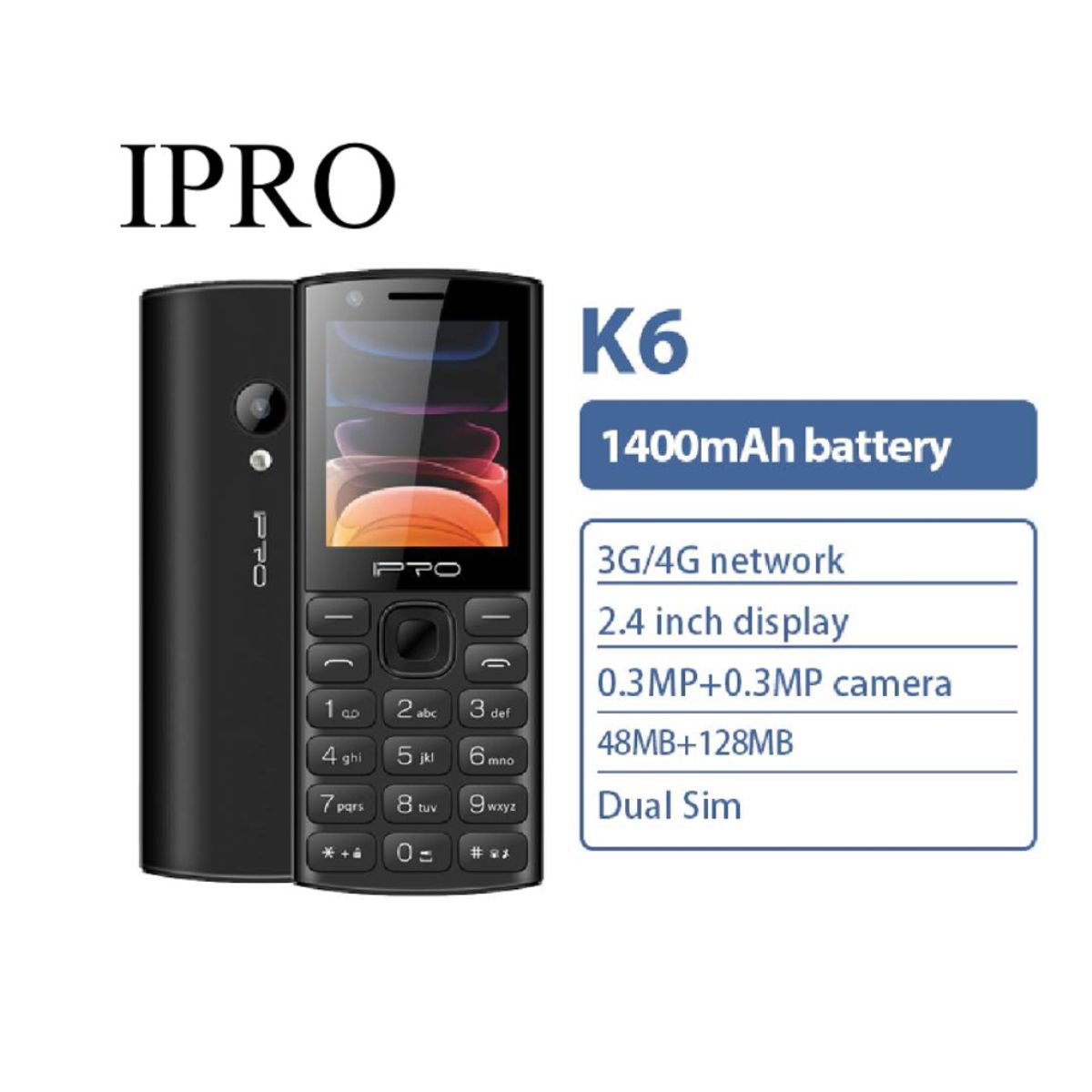 IPRO - CELULAR BASICO  IPRO K6 4G PANTALLA 2.4"