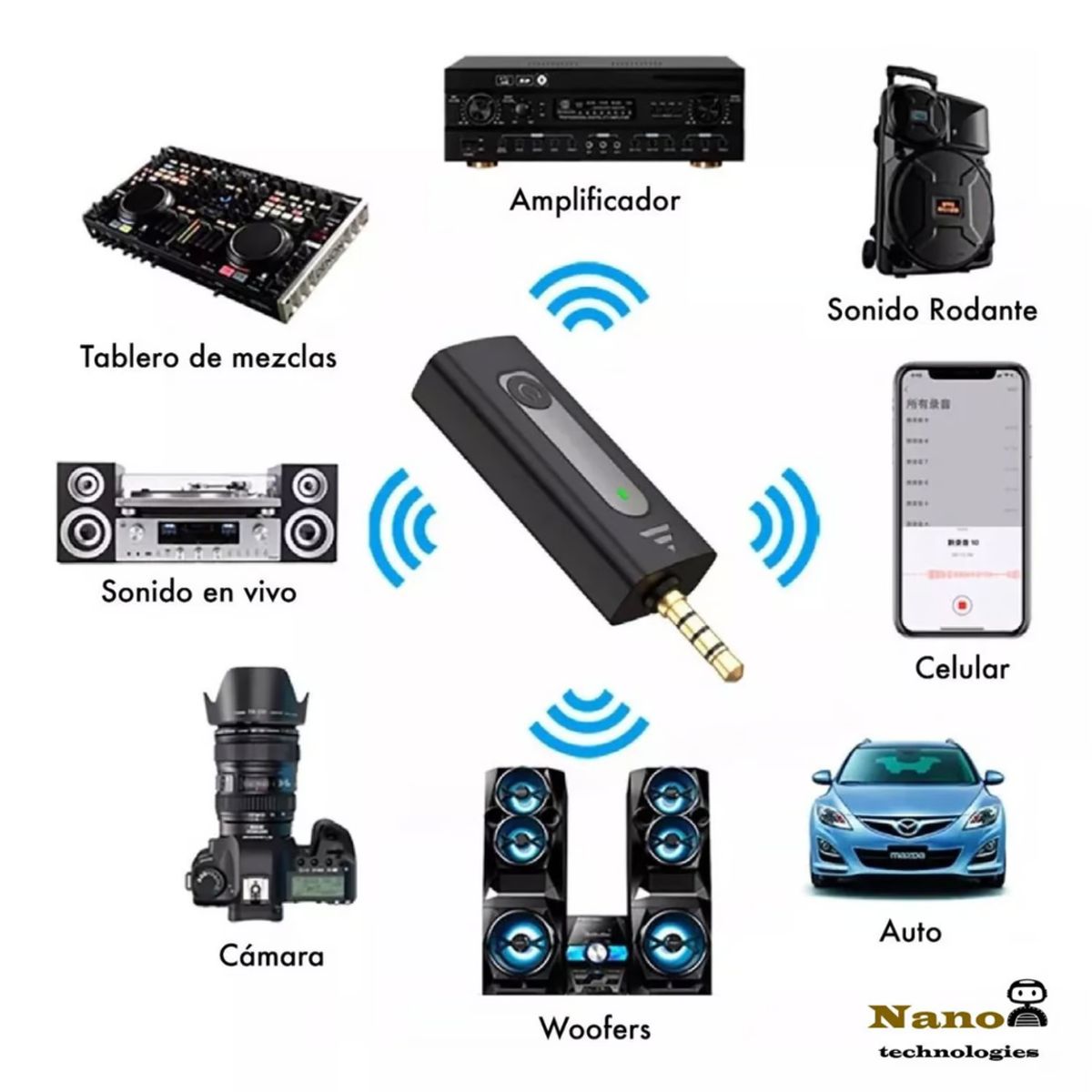 GENERICO - Micrófonos Inalámbricos solaperos 2en1 K35 pro para cámaras y equipos