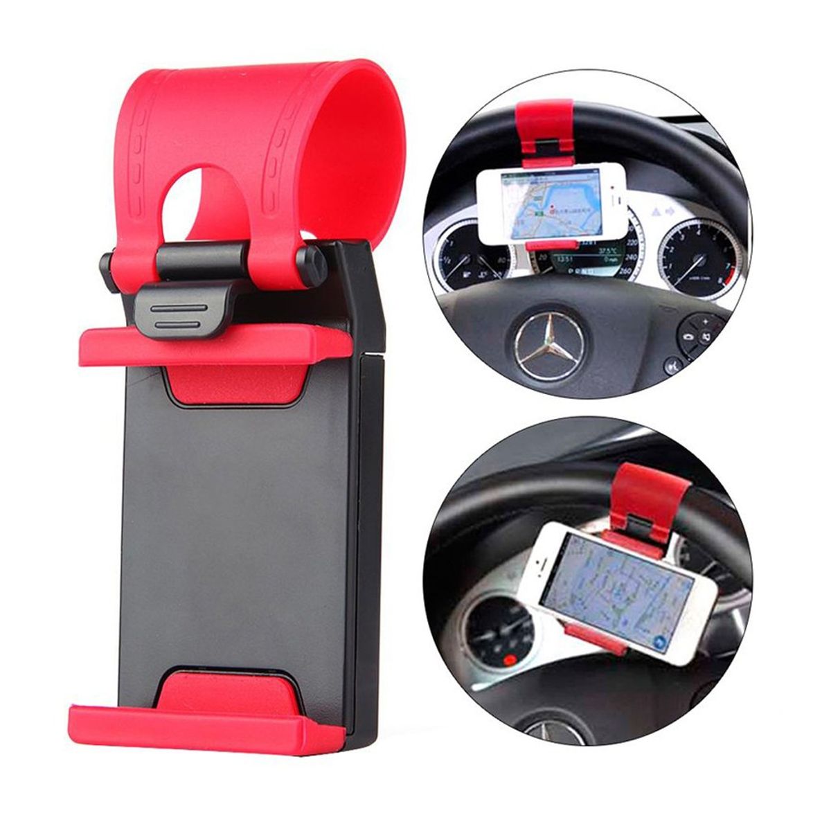 GENERICO - Soporte de celular para auto universal - negro rojo