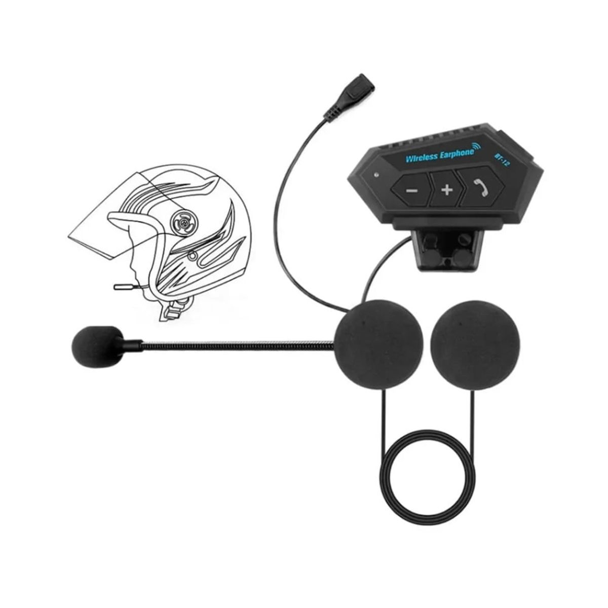 GENERICO - Auriculares Inalambricos Manos Libres Bluetooth para Casco de Moto