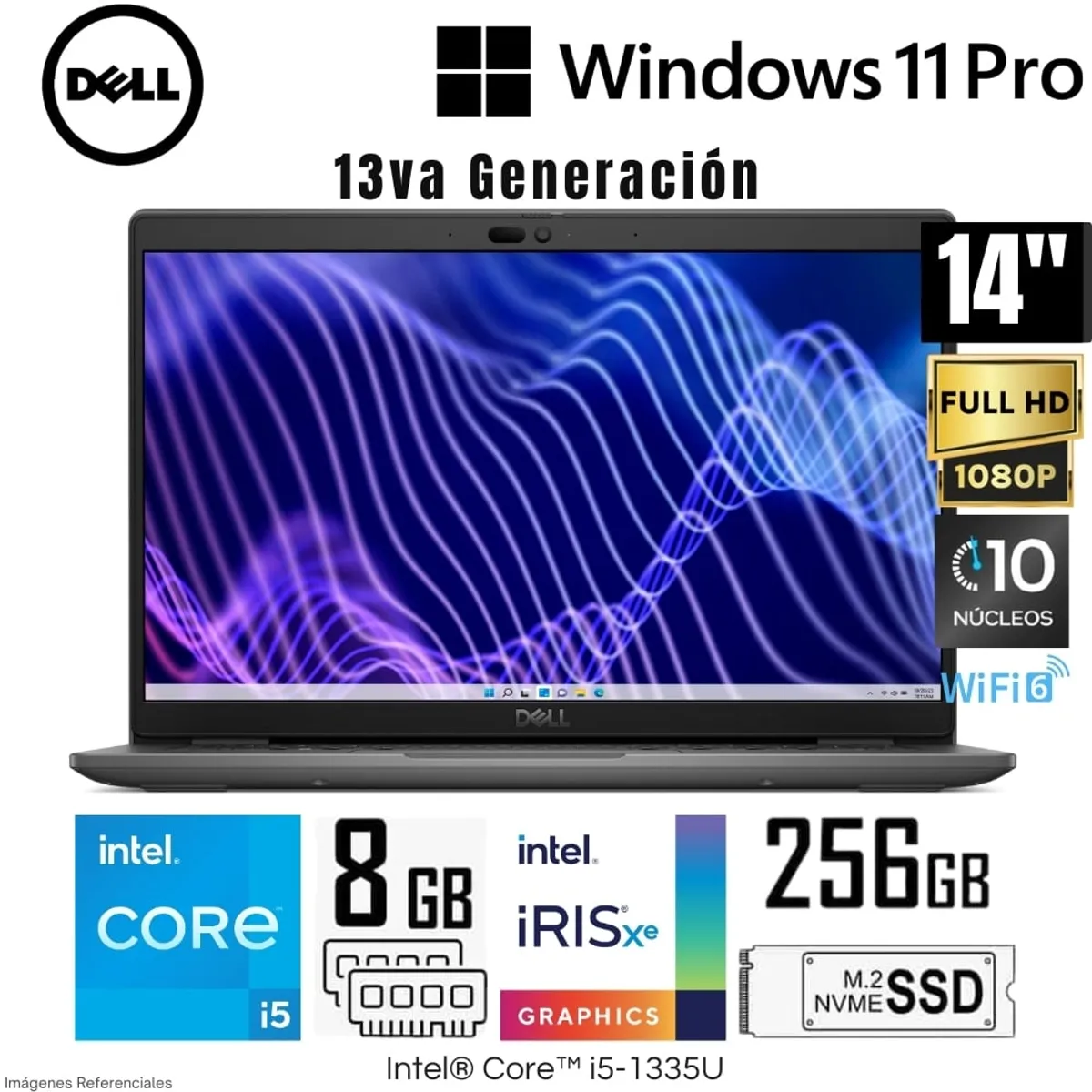 DELL - Laptop Dell Latitude 3440 (80C0C) Intel Core i5-1335U 8GB RAM 256GB SSD 14" FHD Windows 11 Pro