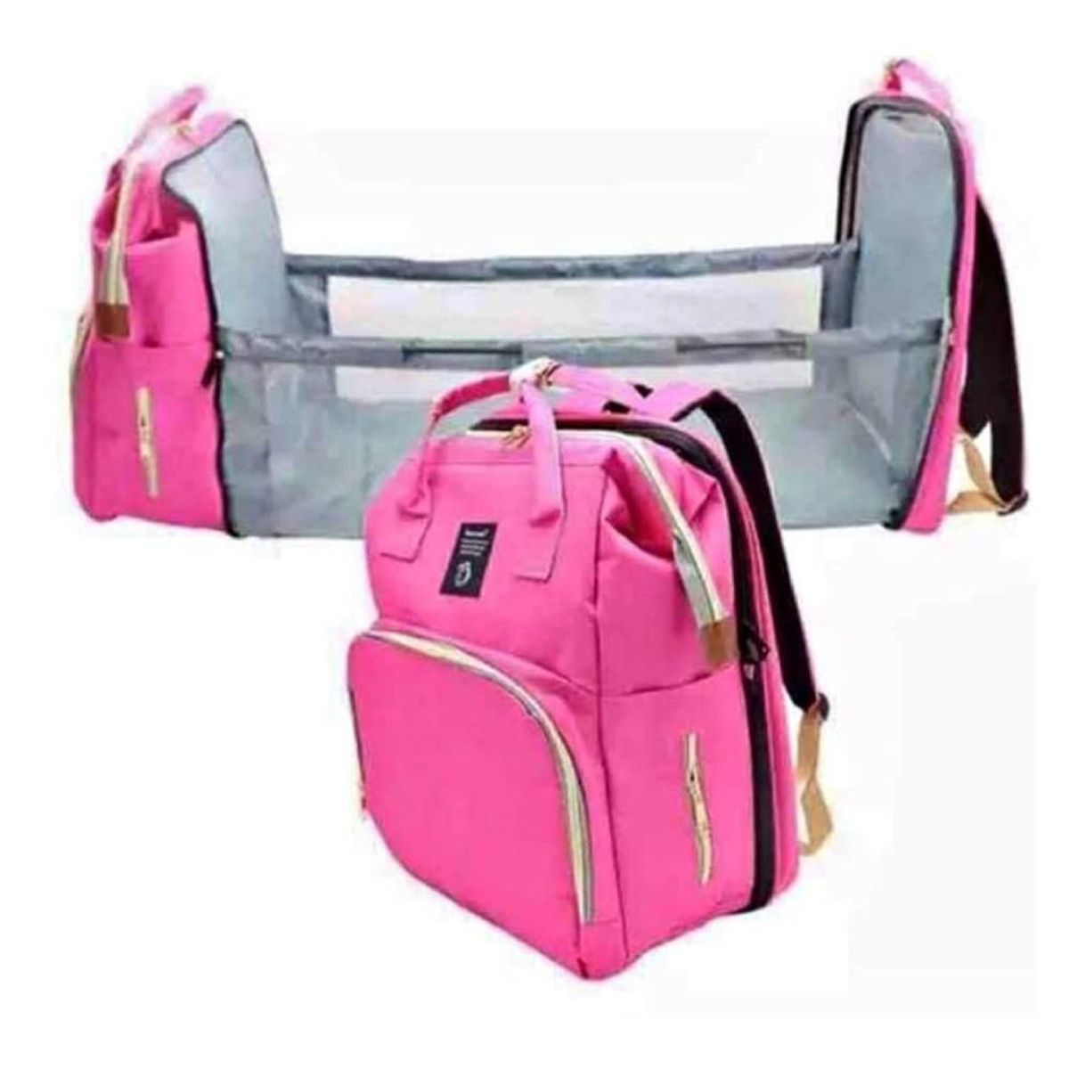 GENERICO - MOCHILA PAÑALERA CONVERTIBLE 3 EN 1 FUSCIA