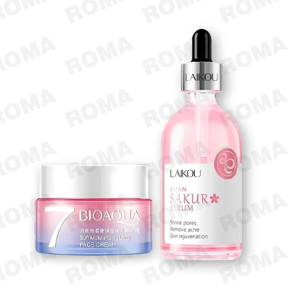BIOAQUA - PACK CREMA HIDRATANTE VEGANA BIOAQUA Y SERUM JAPAN SAKURA LAIKOU