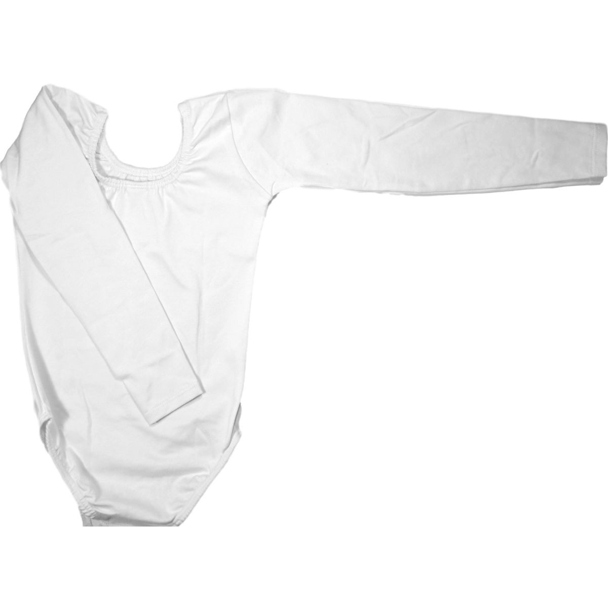 NACIONAL - Body Leotard Algodón Manga Larga para Ballet y Danza - Blanco