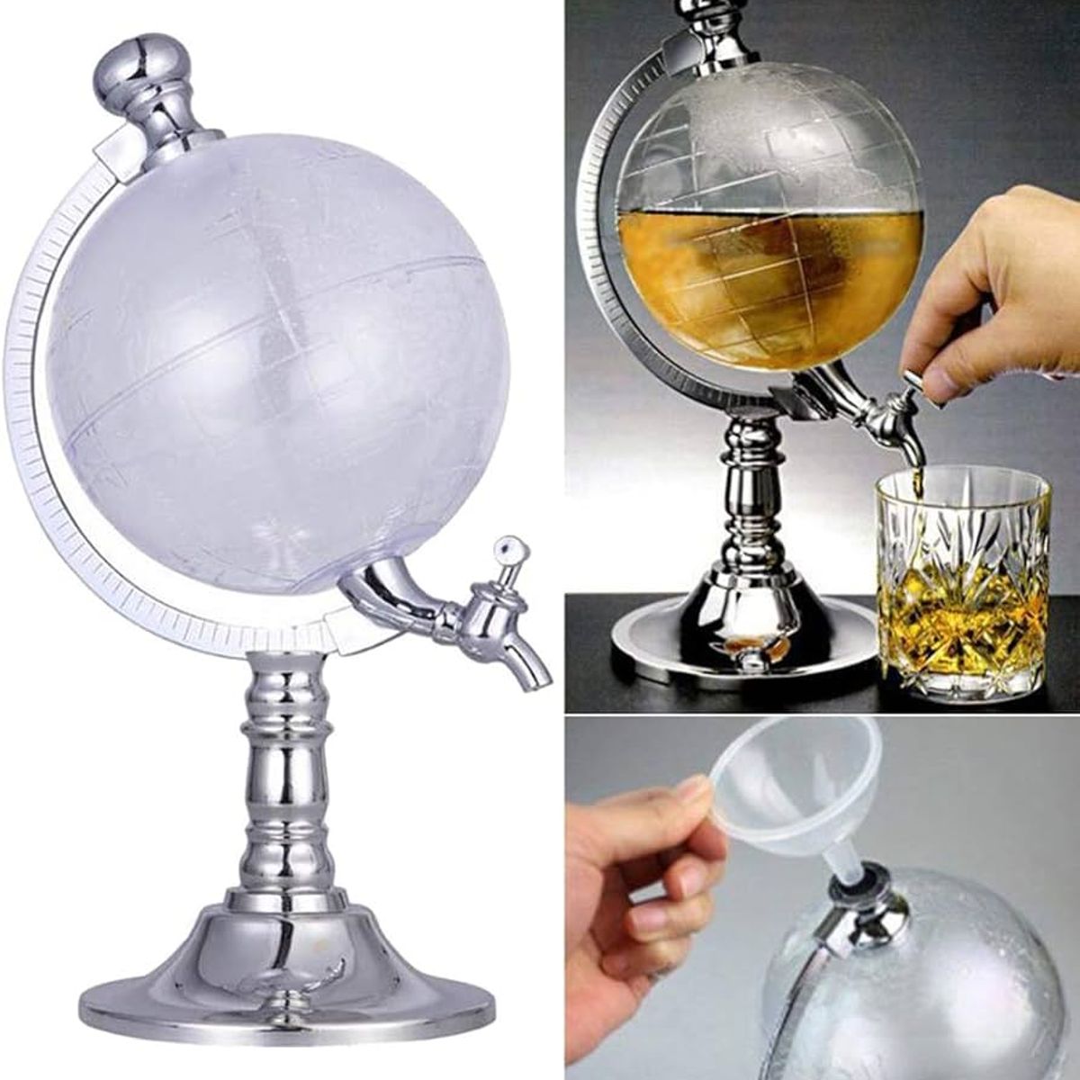 GENERICO - Dispensador de bebidas licorera cerveza forma de globo terraqueo