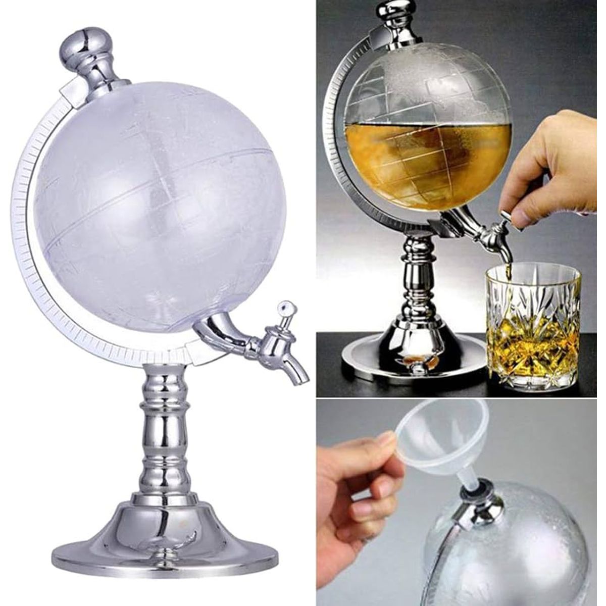 GENERICO - Dispensador de bebidas licorera cerveza forma de globo terraqueo
