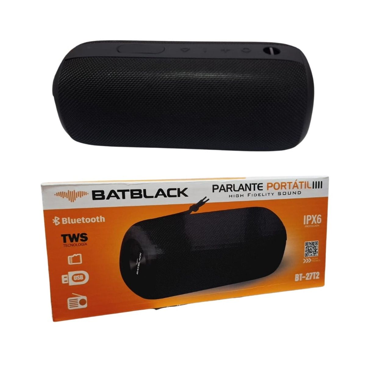 BATBLACK - Parlante Portatil Bluetooth 300W Batblack