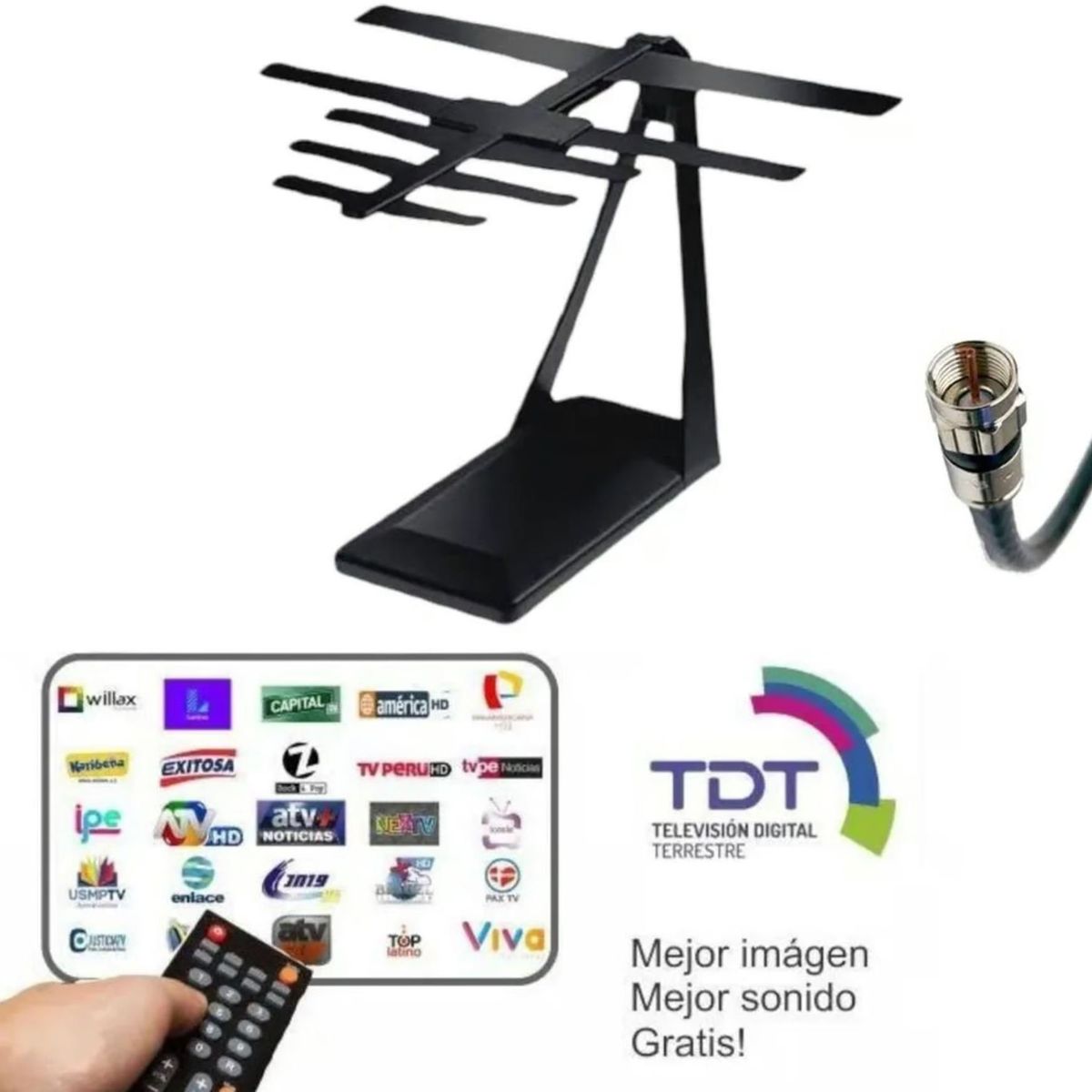 GENERICO - Antena TV Digital Full HD HDTV AJ 6022