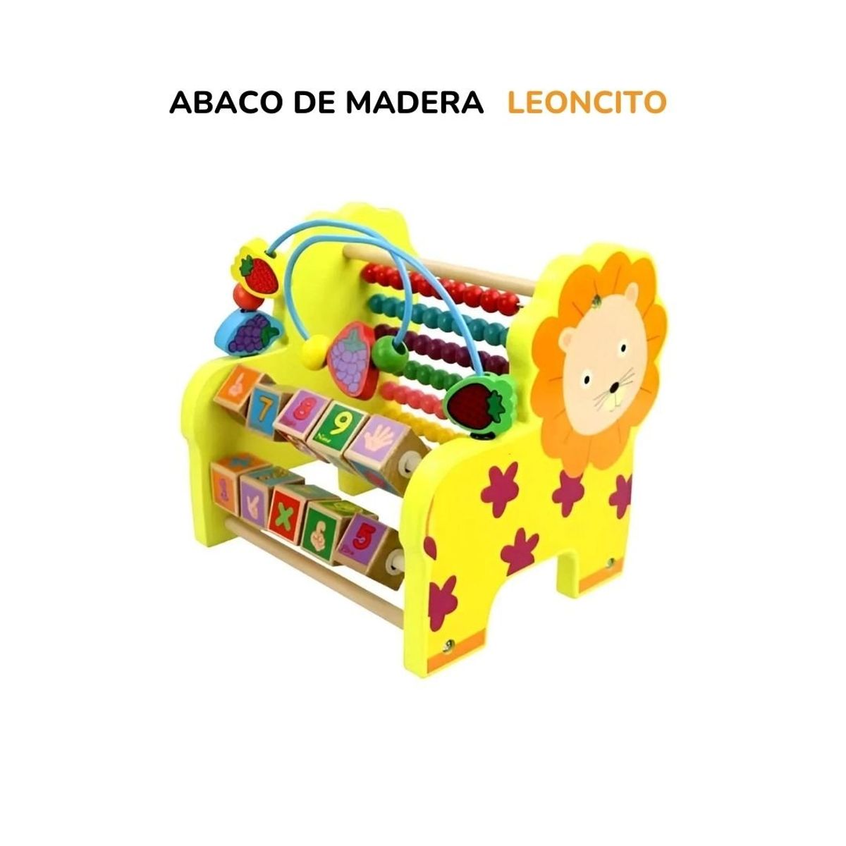 GENERICO - Juego Didáctico Leoncito Abaco de Madera Educativa
