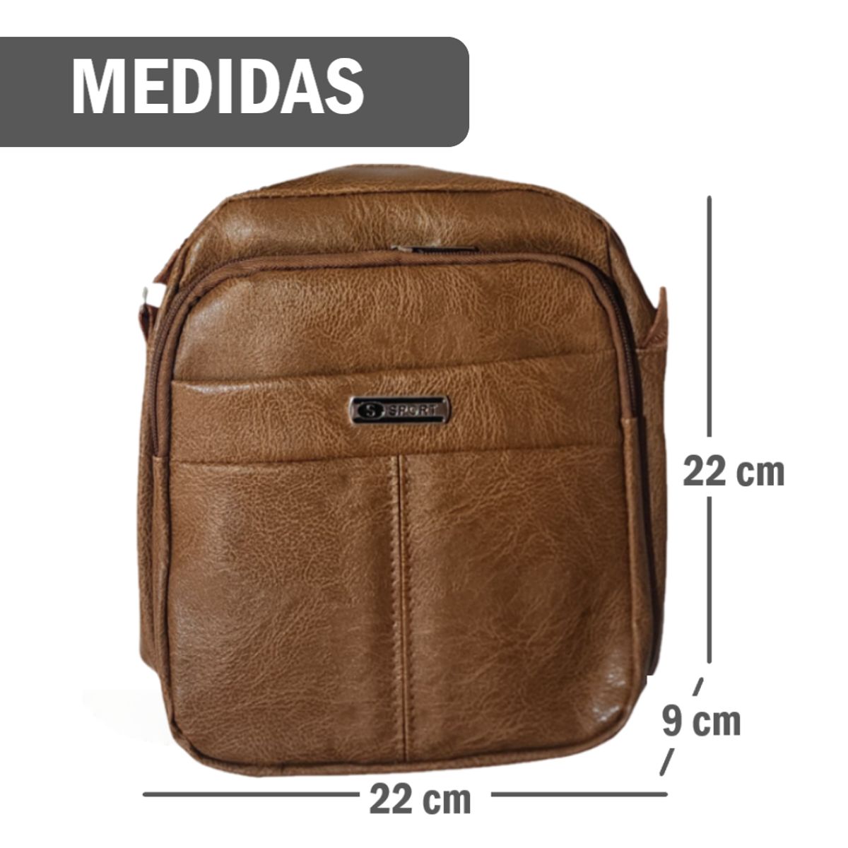 GENERICO - Pechera Mochila Morral Hombre cuero sintético - 5 bolsillos