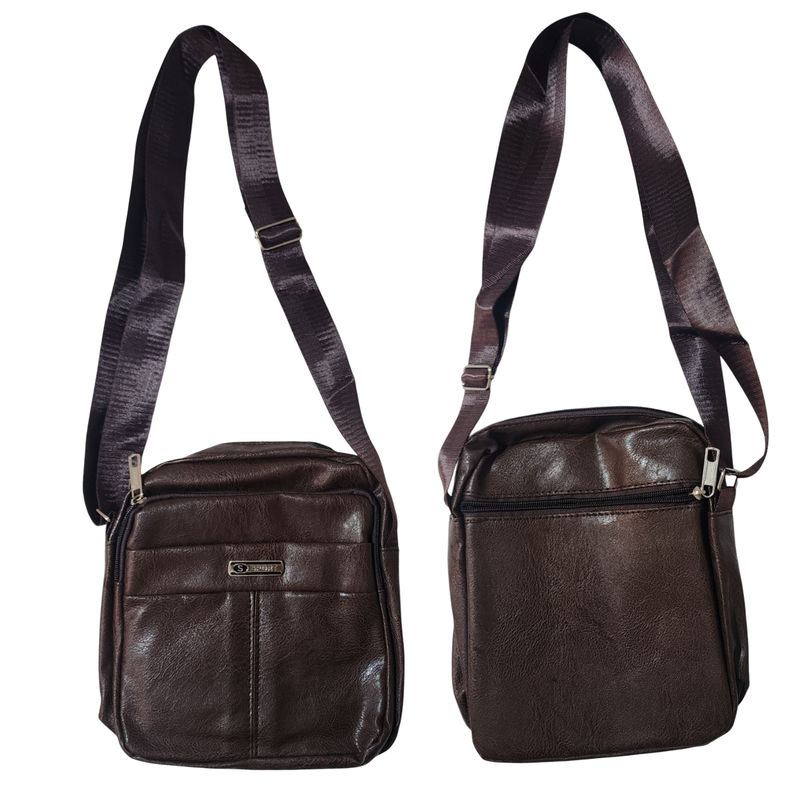 GENERICO - Pechera Mochila Morral Hombre cuero sintético - 5 bolsillos