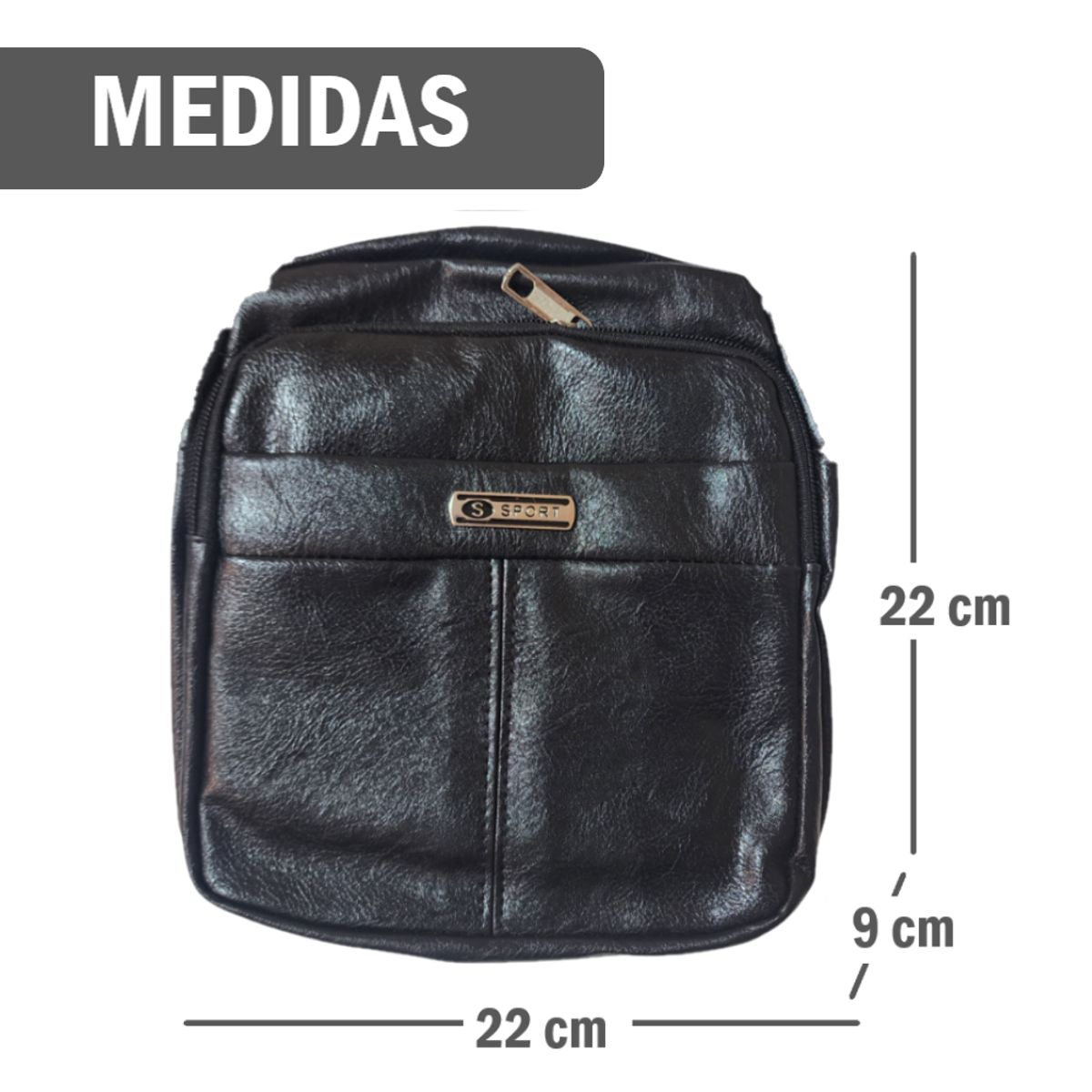 GENERICO - Pechera Mochila Morral Hombre cuero sintético - 5 bolsillos