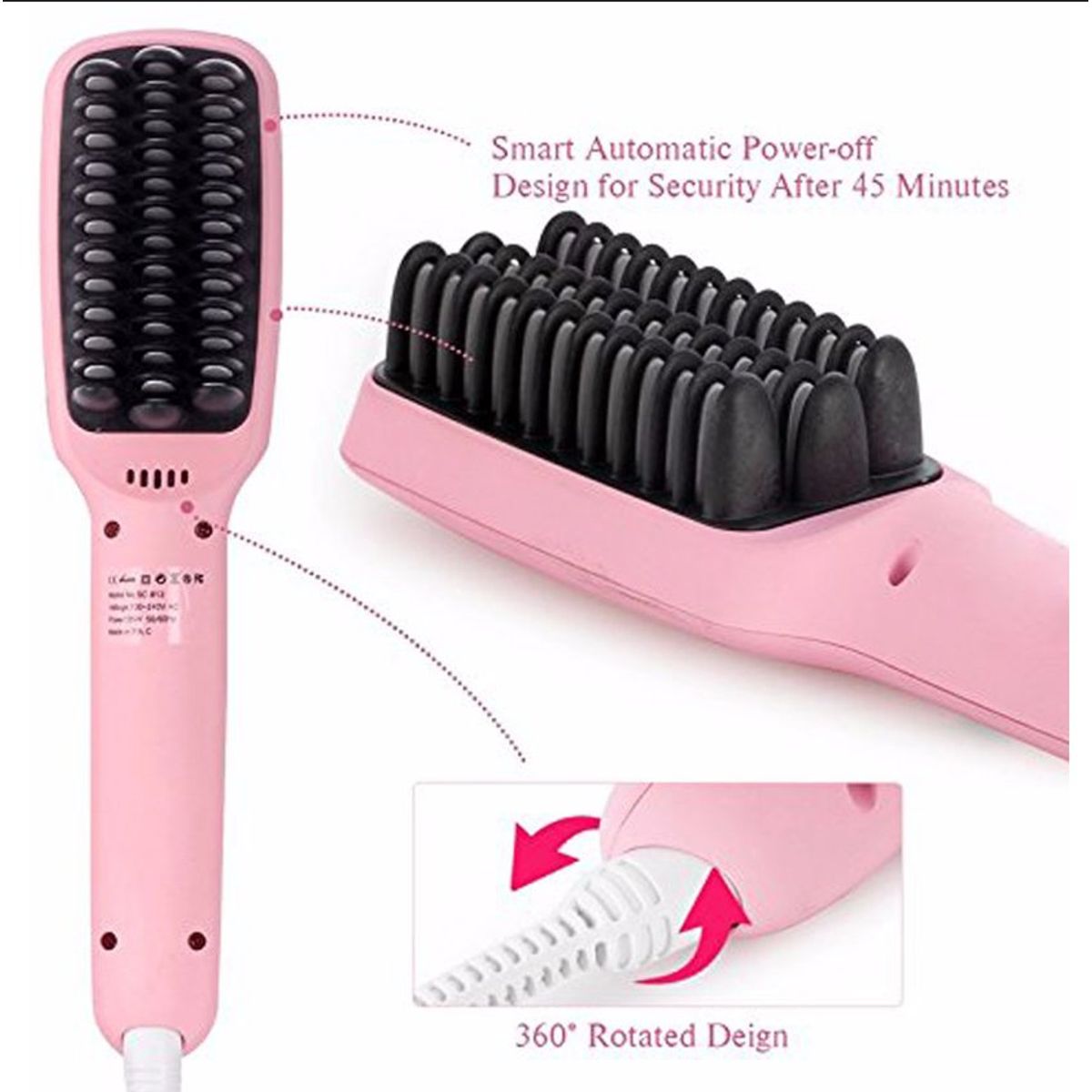 GENERICO - Peine cepillo laceador alisador electrico 2 en 1