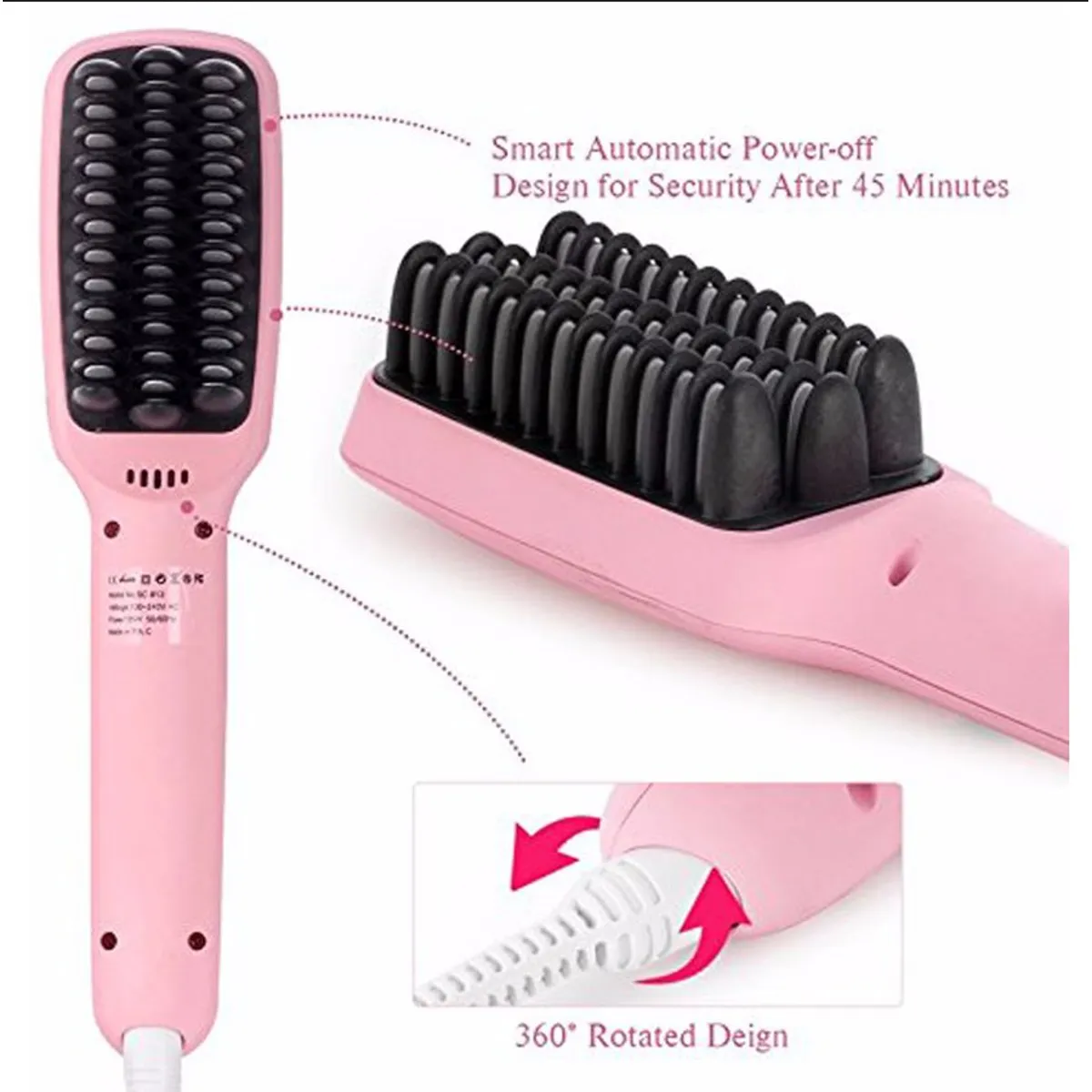 GENERICO - Peine cepillo laceador alisador electrico 2 en 1