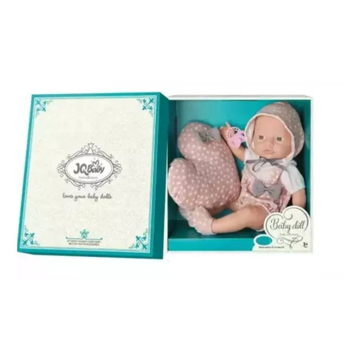 GENERICO - Muñeca bebe de plastico  40 cm con cojin