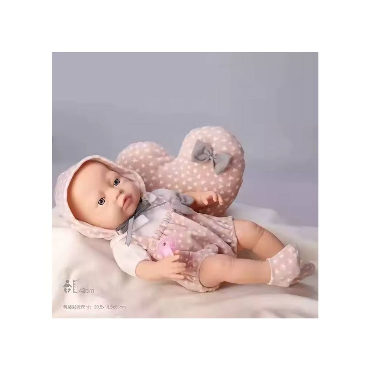 GENERICO - Muñeca bebe de plastico  40 cm con cojin